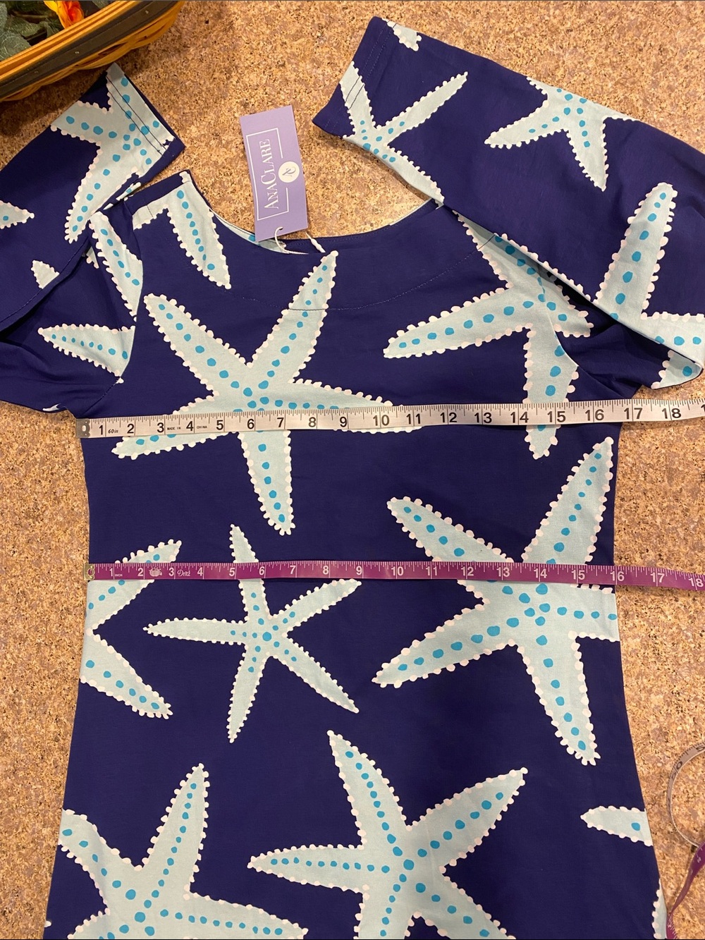 NWT AnaClare Courtney Dress Small Seastar Sea-life Starfish Ocean - Picture 4 of 16